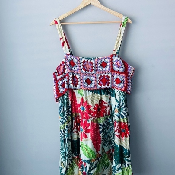 Farm Rio Anthropologie Crochet Mini Dress Blogger Fav - Picture 2 of 9